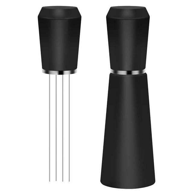 Espresso Coffee Stirrer Coffee Stirring Tool Black, Coffee Grounds Needle Tool WDT Espresso Distribution 304 Stainless Steel Coffee Whisk Distributor Espresso for Professional Barista with Stand