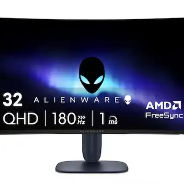 Alienware - AW3225DM 32" VA LED Curved QHD 180Hz 1ms FreeSync Gaming Monitor with HDR (HDMI, DisplayPort, USB) - Interstellar Indigo