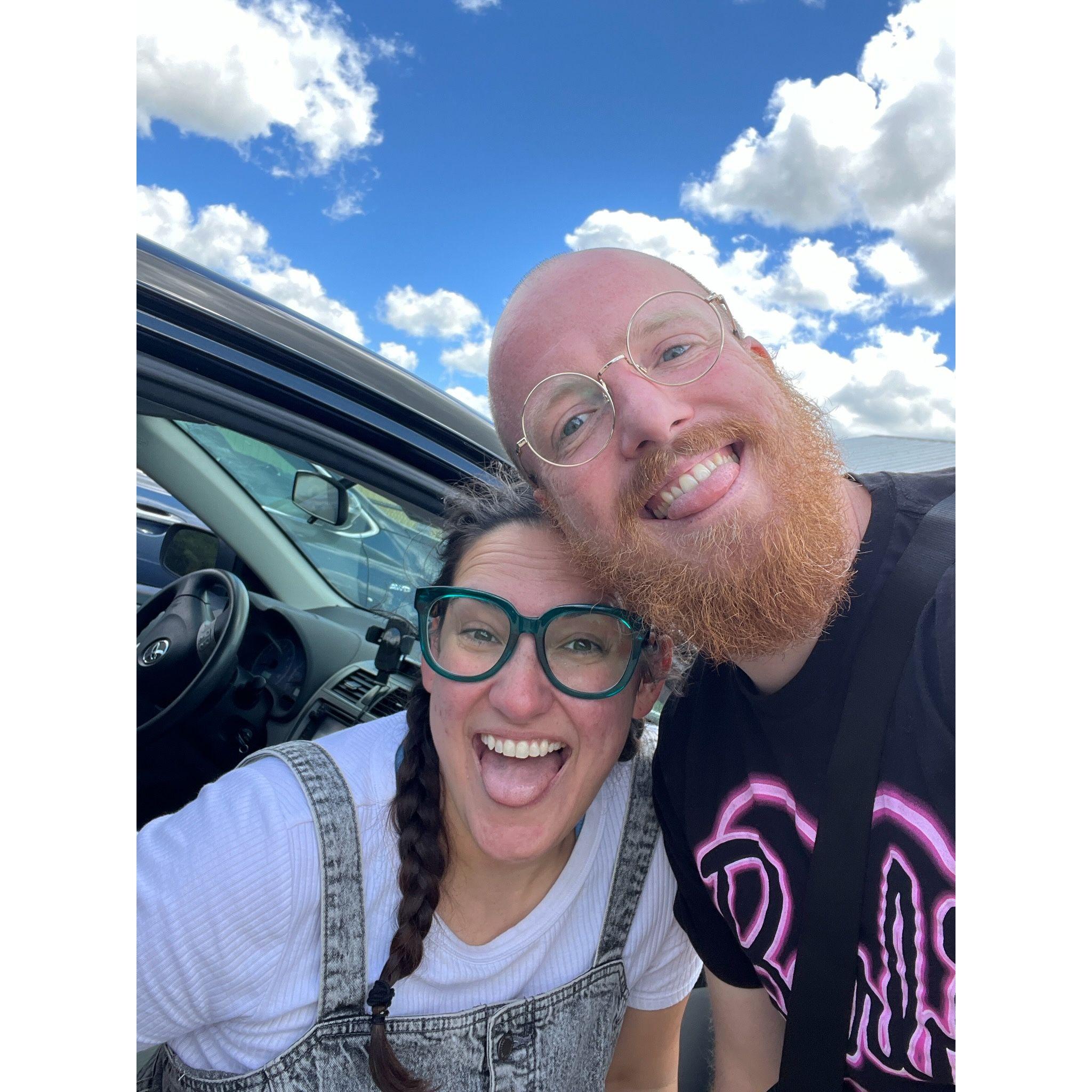 After skydiving!!