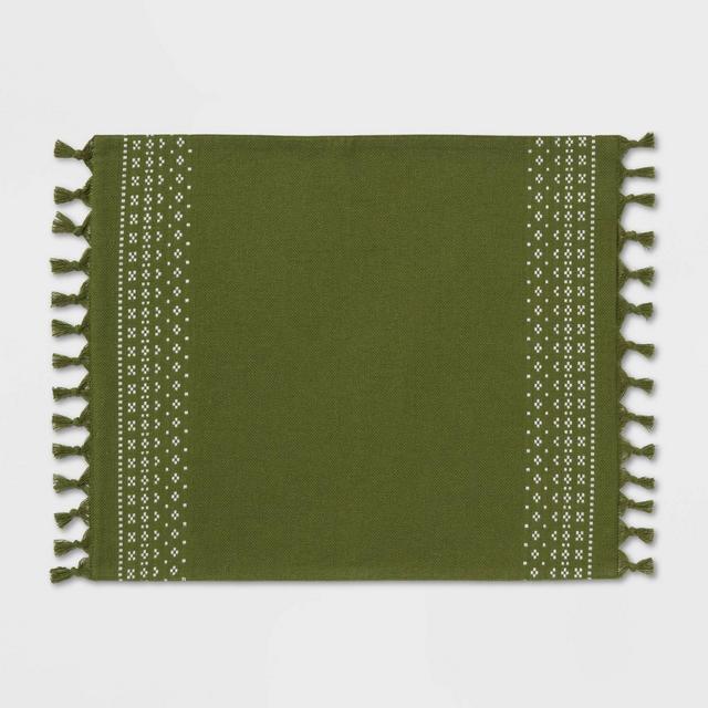 Cotton Dobby Border Placemat Green - Threshold™