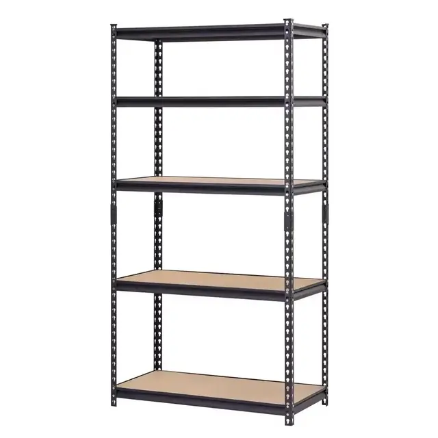 Black 5-Tier Heavy Duty Steel Garage Storage Shelving (36 in. W x 72 in. H x 18 in. D)