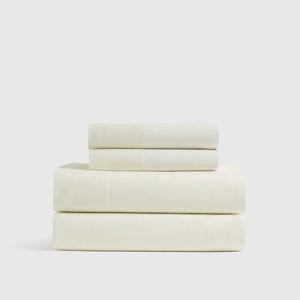 Classic Organic Percale King Sheet Set in Cream