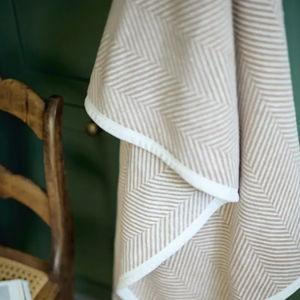 Chappy Wrap Harborview Herringbone Tan Blanket