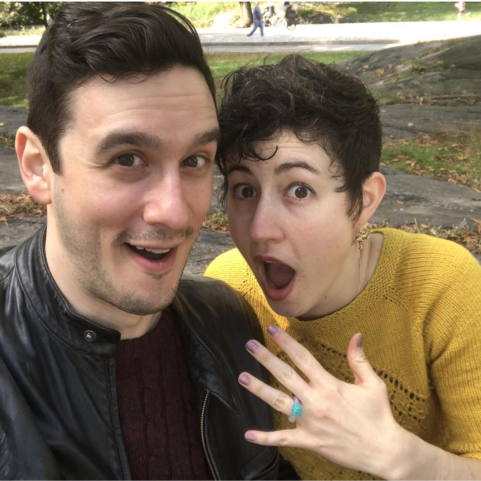 After we shared the news with our folks, Max knitted (and crocheted!) Jenny a ring!