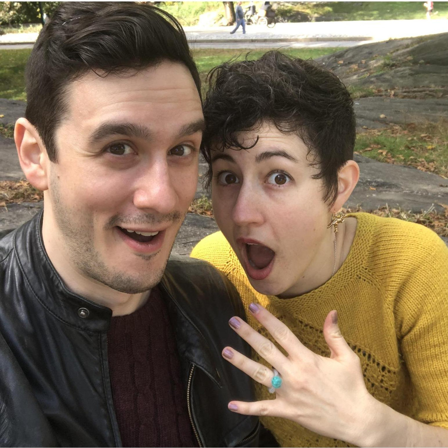 After we shared the news with our folks, Max knitted (and crocheted!) Jenny a ring!