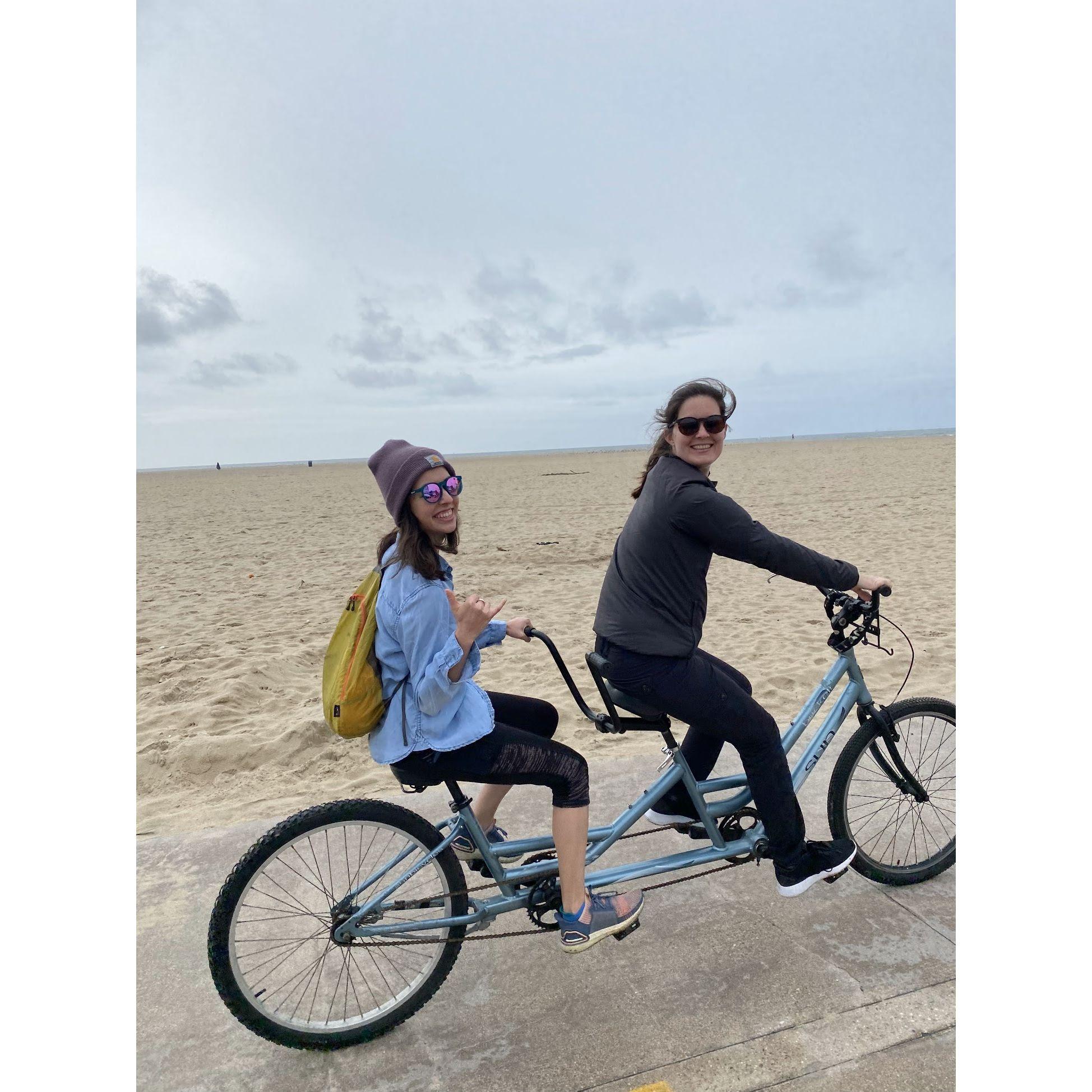 tandem biking in Santa Monica