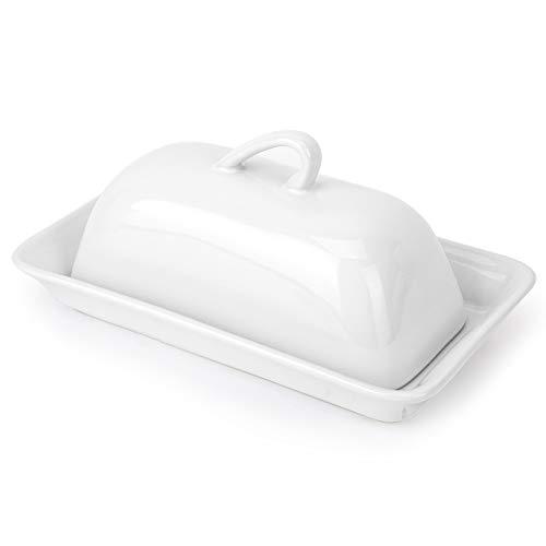 ZivKit Porcelain Butter Dish with Lid,White
