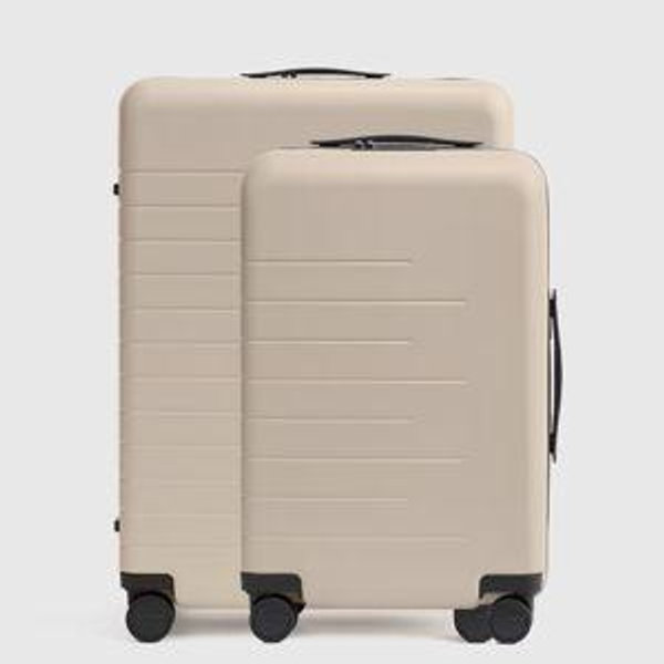 TAN Carry-On & Medium Check-In Suitcase Bundle