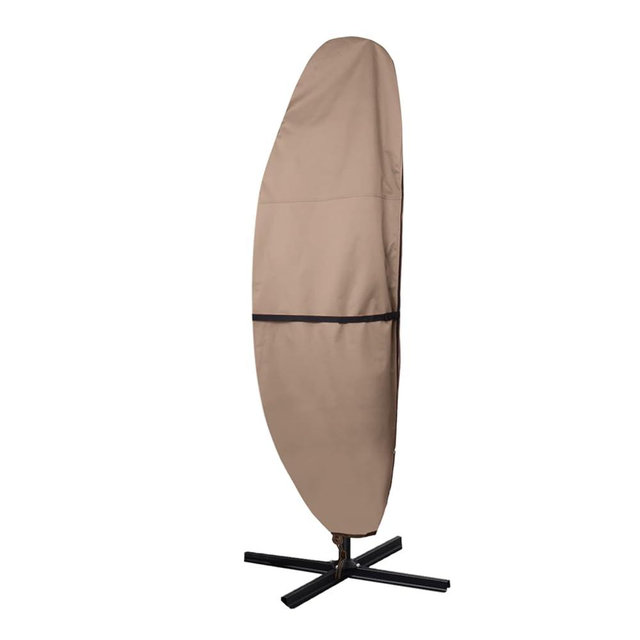 ULTCOVER Patio Parasol 600D Waterproof Outdoor Offset Banana Style Umbrella Cover - Fits Cantilever Offset Umbrella 7.5-11.5 Feet