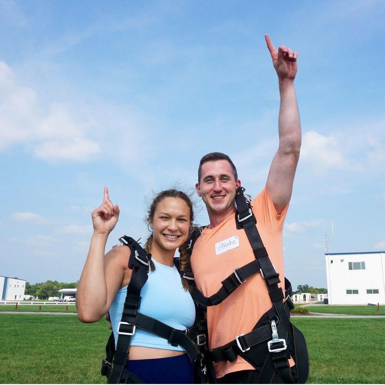 Skydiving to celebrate the engagement!