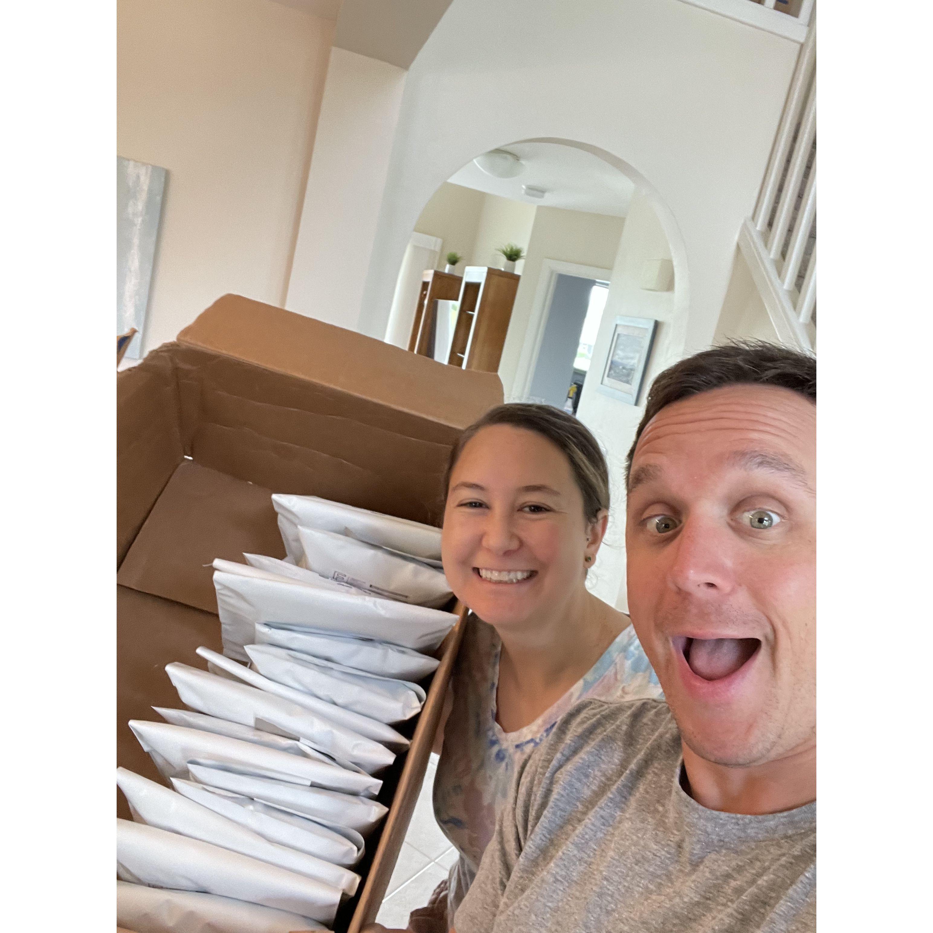 Nick & Sabrina's first large lingerie shipment with Lovegood Lingerie! Naples, FL