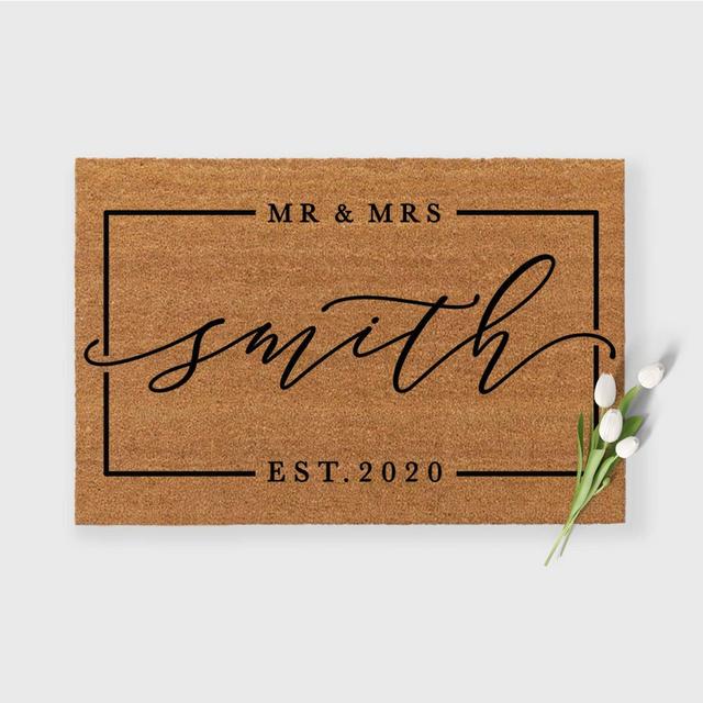 Mr & Mrs Doormat,Last Name Doormat,Custom Wedding gift,Wedding Gift, Personalized Doormat, Custom doormat, Gift for couples,Anniversary Gift
