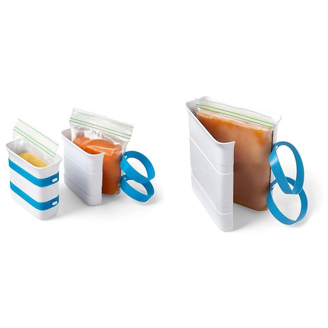 YouCopia 2-Pack 2-Cup and 6-Cup Freezer Food Block Makers for Meal Prep Leftovers