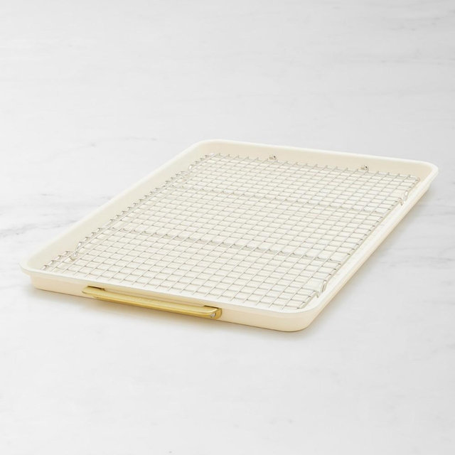 GreenPan™ Reserve Ceramic NonstickHalf Sheet with Rack, Cream