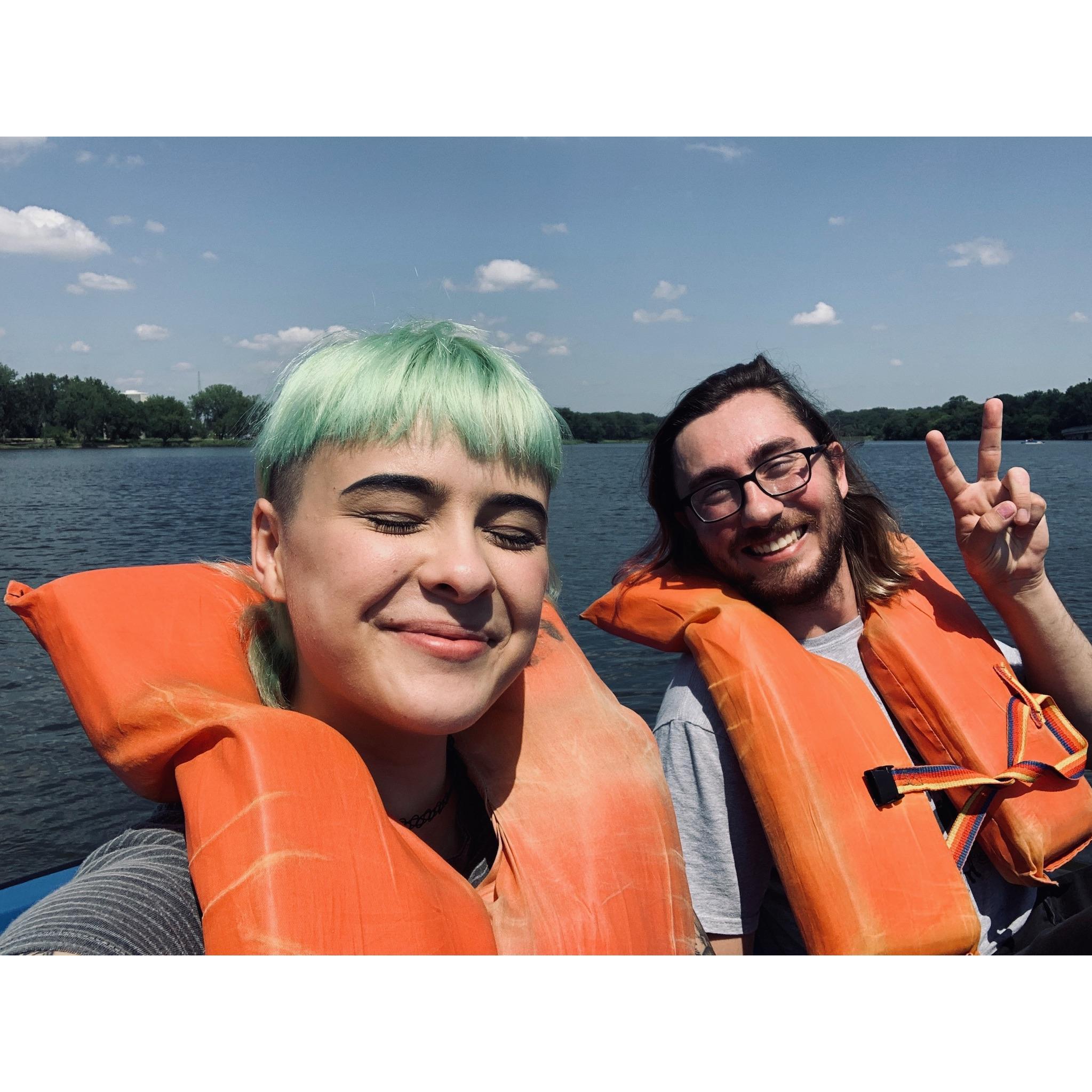 One of our first couple dates was Kayaking on Greys Lake