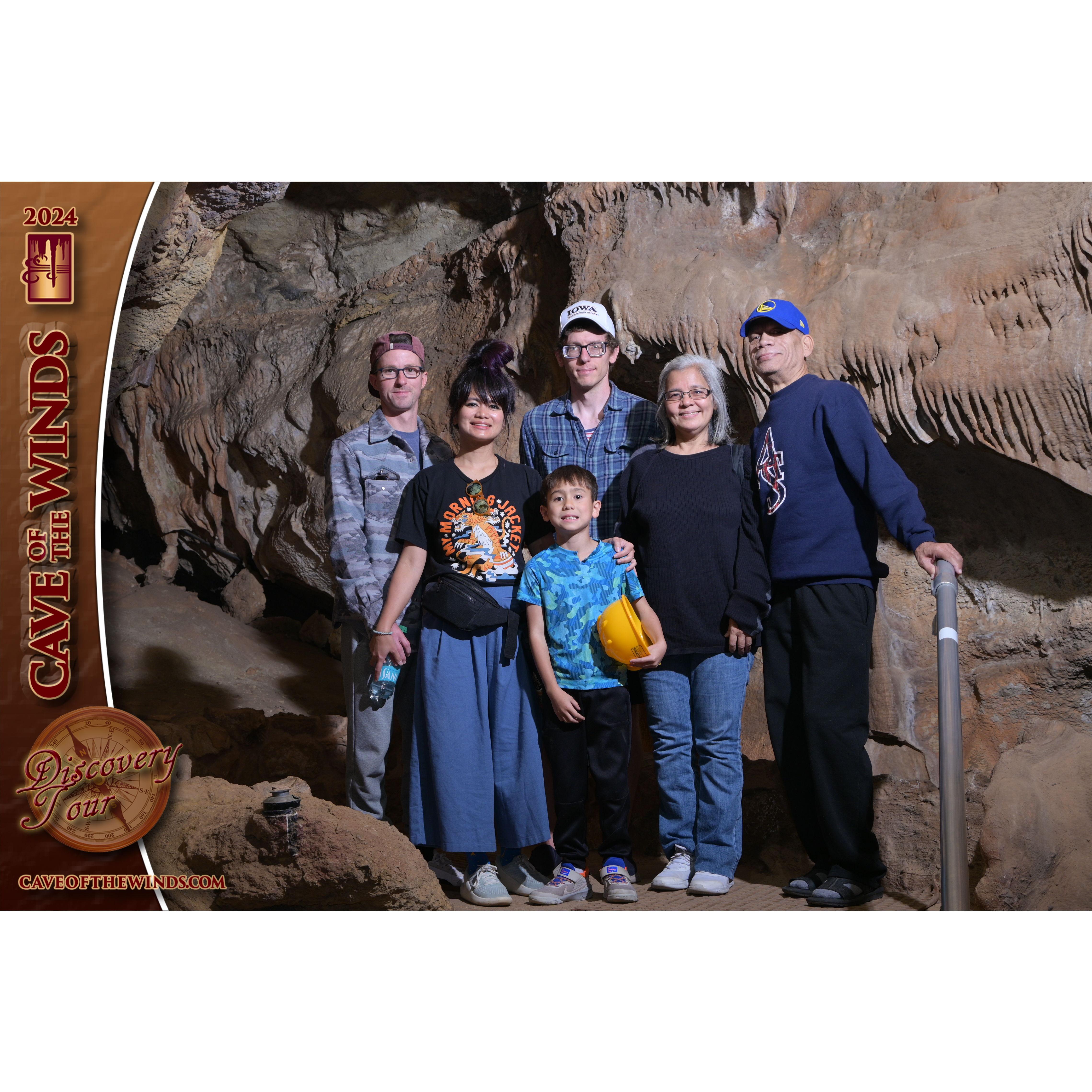 Cave tour with family