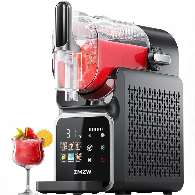 Slushie Machine, No Ice Needed Frozen Drink Maker with 6 Presets, Auto-Clean & Real-Time Temp Display, Slushy Machine for Margaritas, Smoothies, Cocktails, Frappés, Milkshakes & More