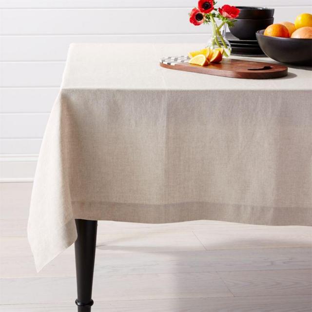 Helena Dark Natural Linen Tablecloth 60"x120"