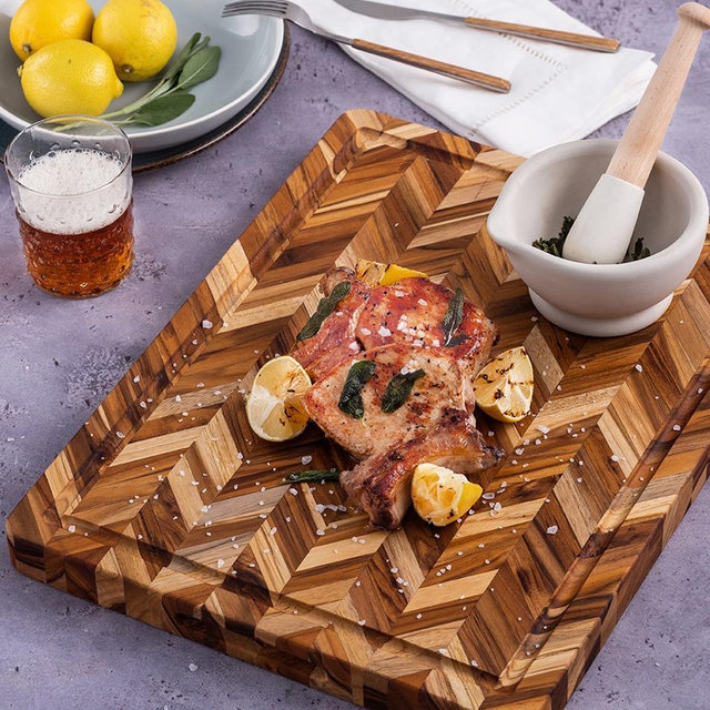 TeakHaus Herringbone Cutting Board (L) 323