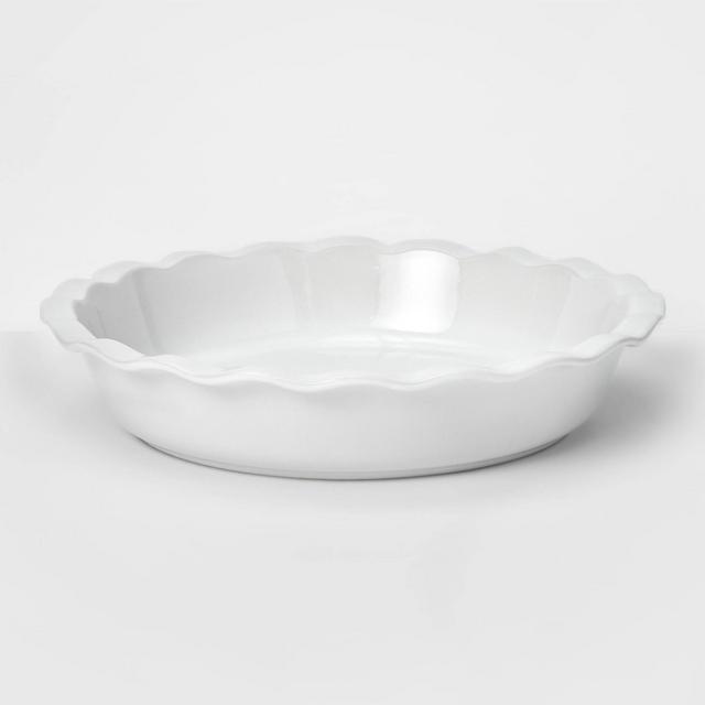 10.4" Stoneware Round Pie Dish White - Threshold™