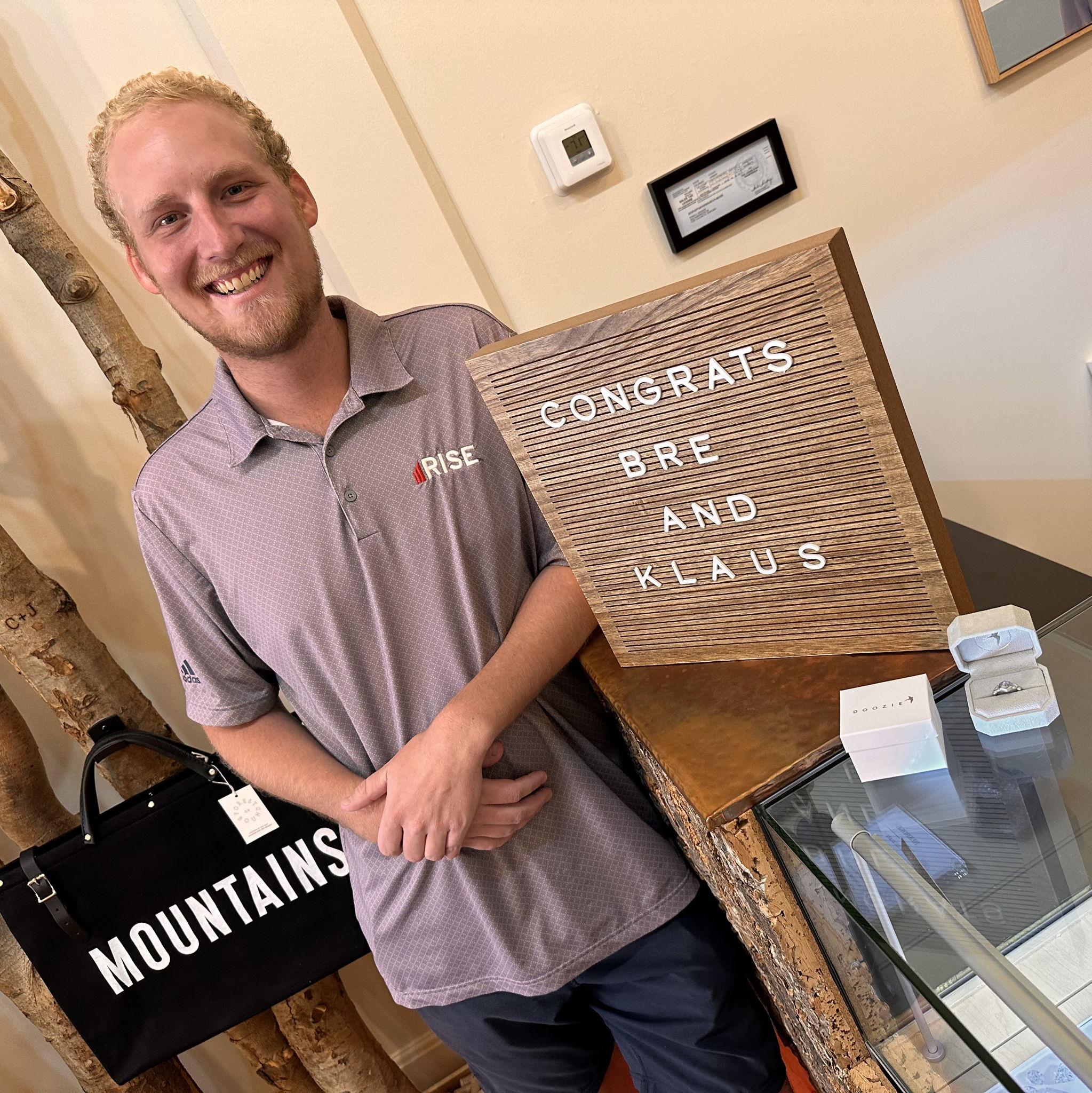 Klaus picking up the bespoke ring from Doozie, the jeweler we drooled over together on Instagram for YEARS!