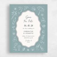 Blue Wedding Save the Date - Mare Portrait