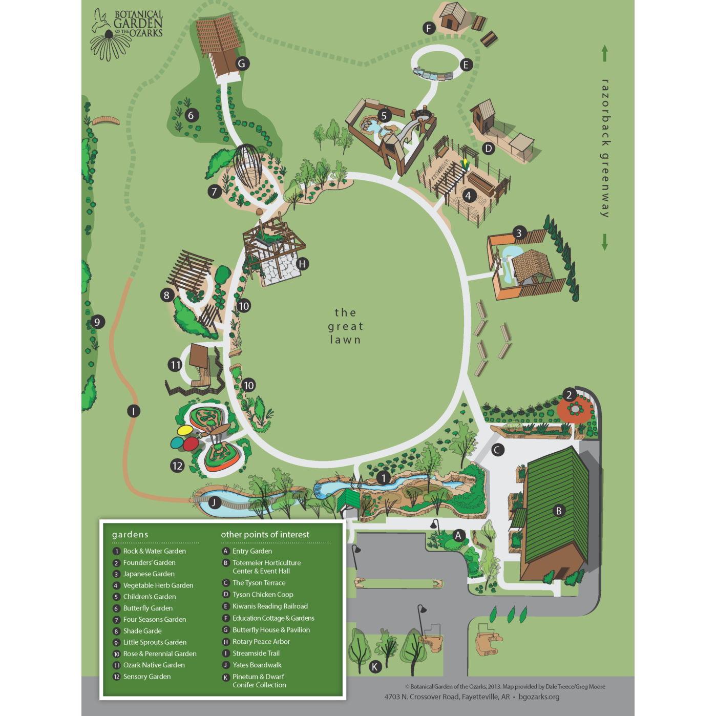 A map of the Botanical Garden.