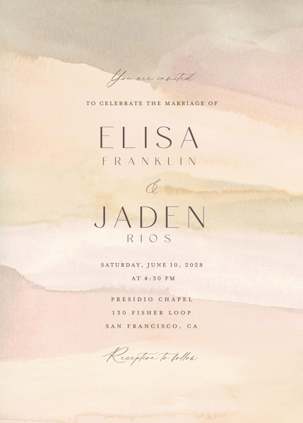 Povera Portrait | Buttercream | Zola Wedding Invitations