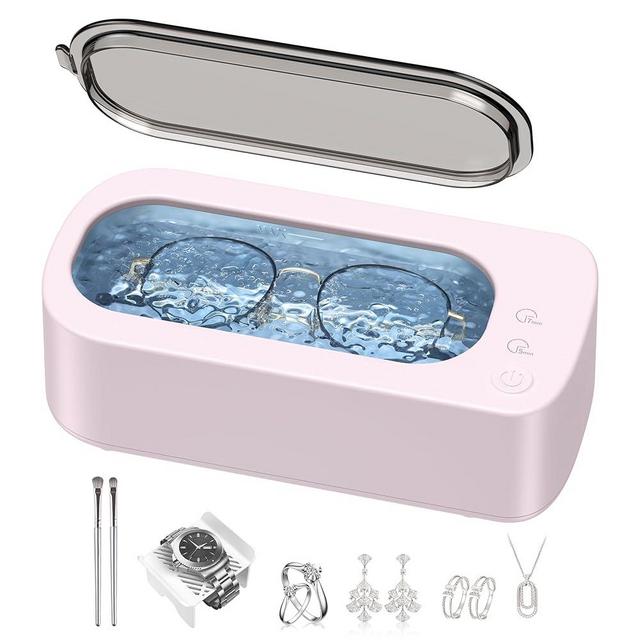 OSLTWI Ultrasonic Jewelry Cleaner Machine: 48KHz Ultra Sonic Cleaner for Jewelry,Eyeglass,Rings,Watch Band,Dentures,with Dual Cleaning Modes,350ML 304 Stainless Steel Tank,Gift for Wife,Mom,Daughter