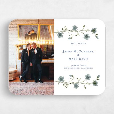 White Rounded Wedding Save the Date - Winstead Photo