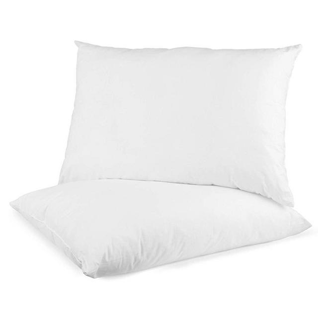 Digital Decor Set of 2 100% Cotton Hotel Pillows - Made in USA Hypoallergenic Pillows with Down Alternative Fiber Fill for Side & Back Sleepers - Three Comfort Levels - (Standard, Gold/Medium)