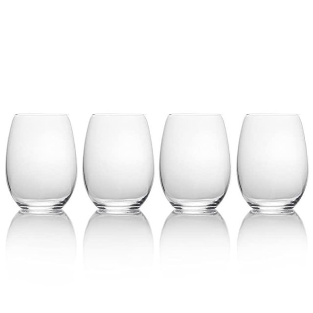 Mikasa, 19.75 oz, Clear Julie Stemless Wine Glass, 19.75-Ounce, Set Of 4
