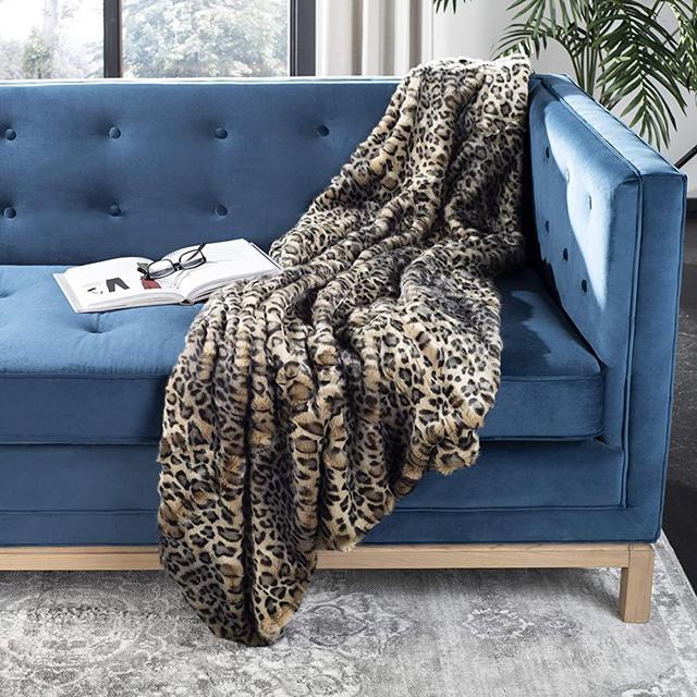 Safavieh Faux Black Leopard Throw Blanket