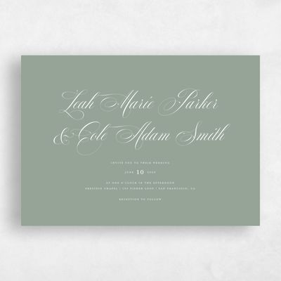 Sage, Green Wedding Invitation - Lennon Landscape