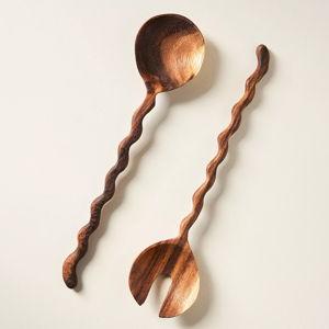Wiggle Solid Acacia Wood Serve Set
