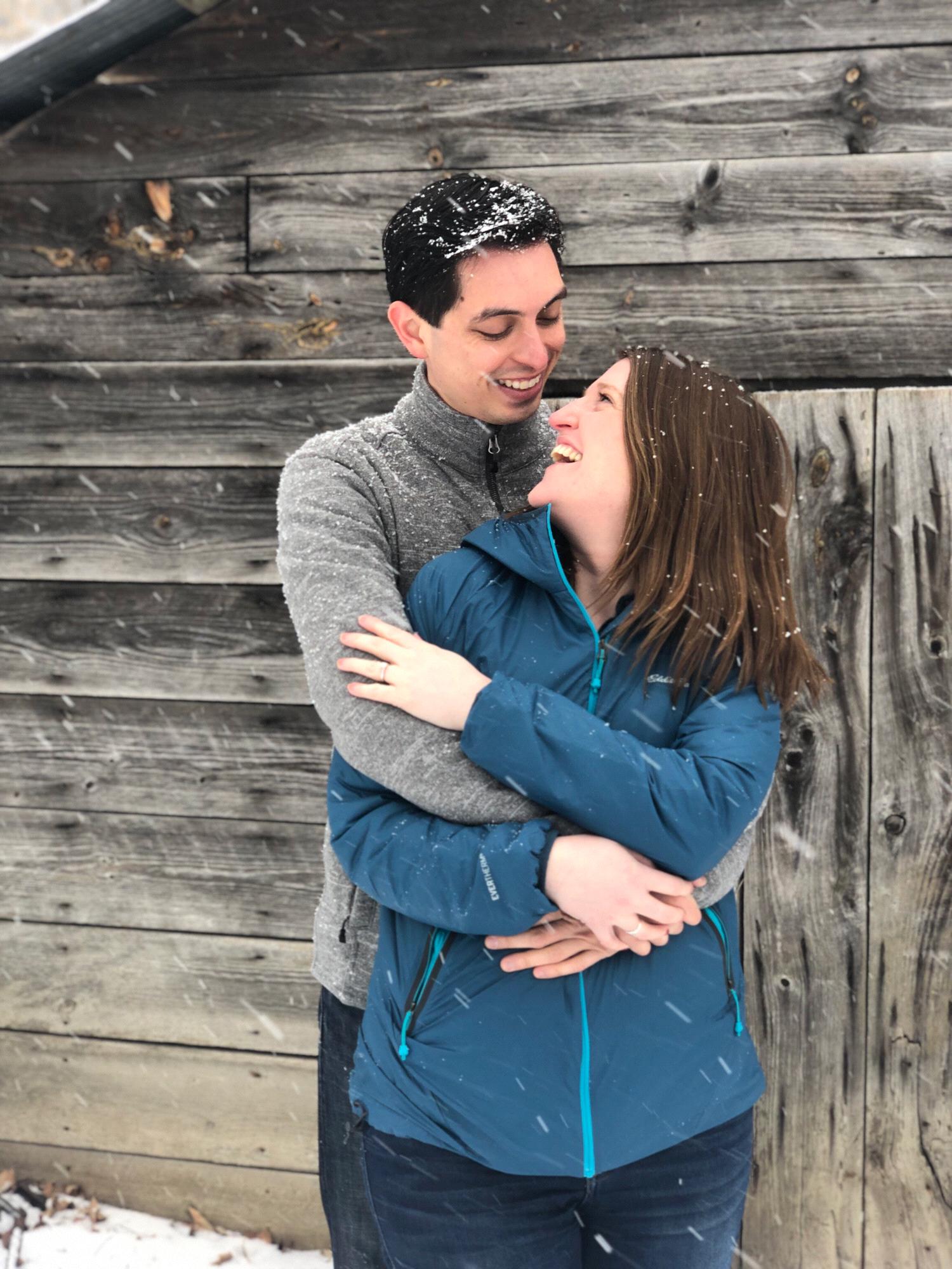 Impromptu photoshoot the day after getting engaged outside a diner in Vermont :)