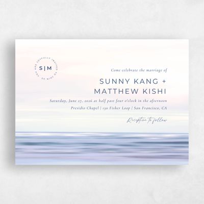 Periwinkle, Purple Wedding Invitation - Dacosta Landscape