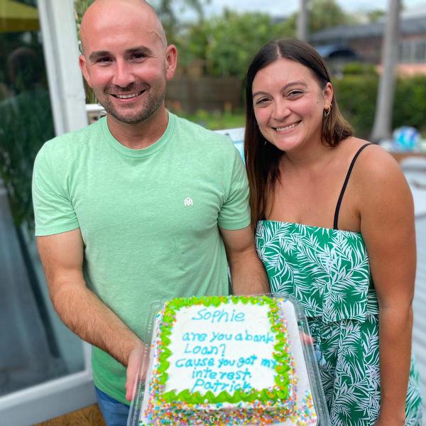 On their second date, Patrick took Sophie to meet some of his friends. His friend Nick got a cake and pretended it was from Patrick. To this day, Sophie’s friends call Patrick “Patty Cake”
