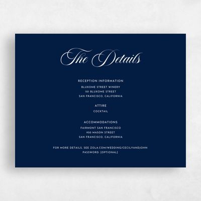 Navy Blue Wedding Enclosure - Wilmington