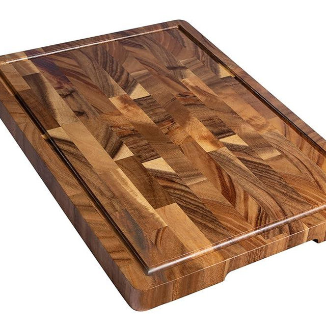 THETCHRY Walnut Wood Cutting Board for Kitchen, End Grain Chopping Board with Juice Groove, Heavy Duty Checkered Board for Cheese and Vegetables, Non-slip Feet 17" x 12" x 0.8"