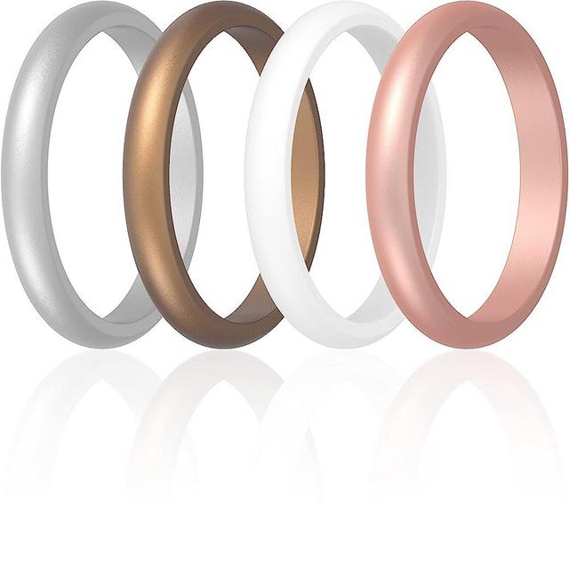 ThunderFit Women's Thin and Stackable - Silicone Rings Wedding Bands - Promise rings 2.5mm Width - 2mm Thick