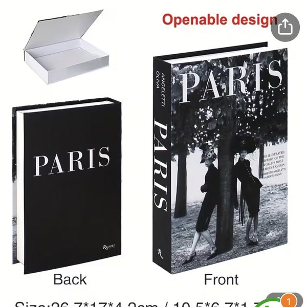 Paris book decorative organizer temu