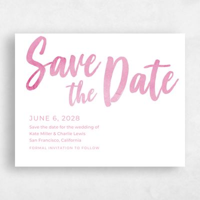 Pink Wedding Save the Date - Waterfront Type