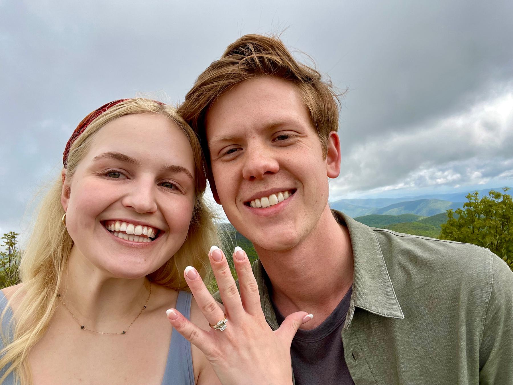 The moment we got engaged at Black Balsam Knob. June 2023.