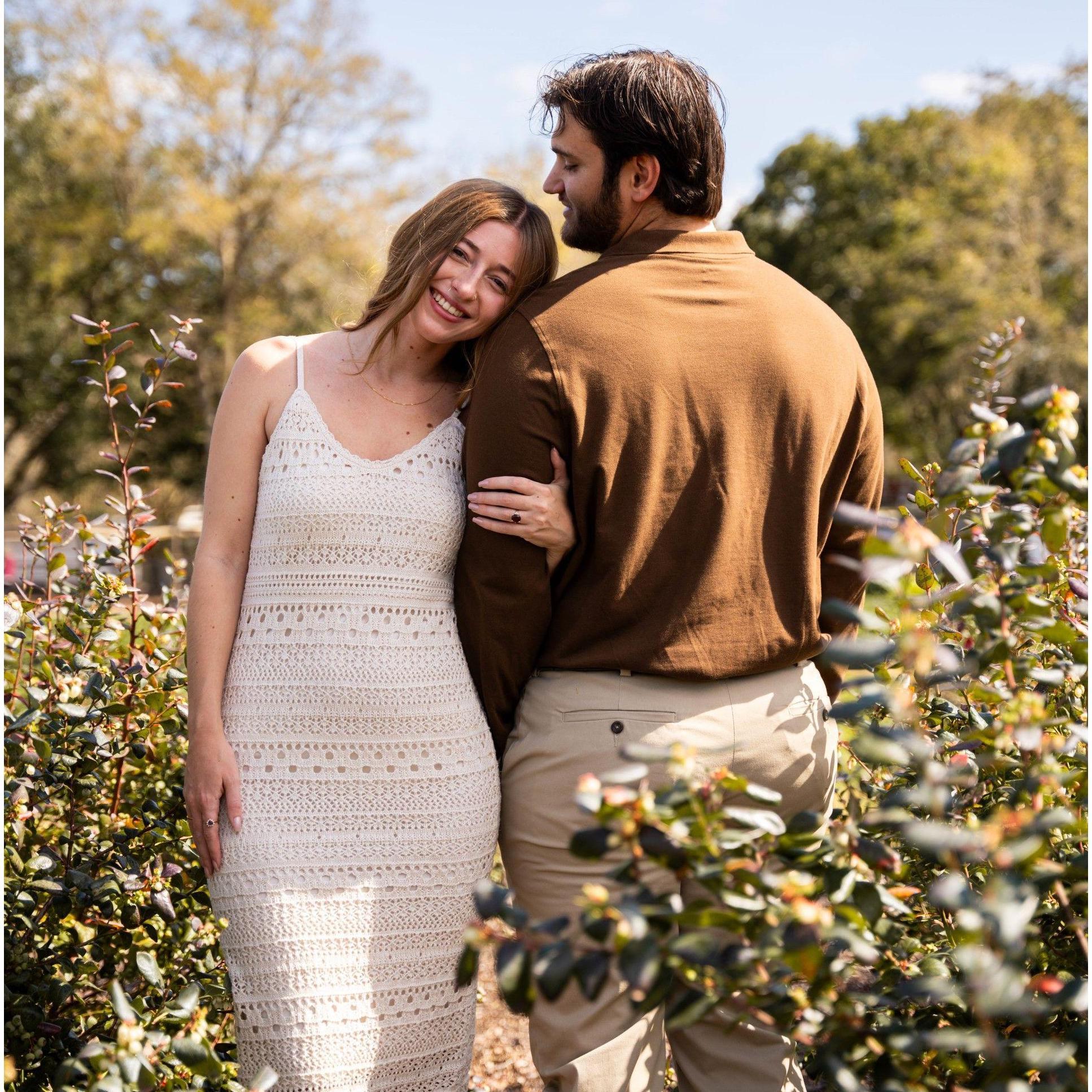 Our engagement pictures. February 2024 at Keel & Curley Winery.