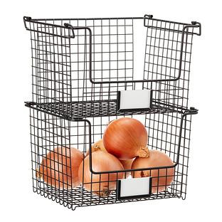 iDesign Black Stackable Basket