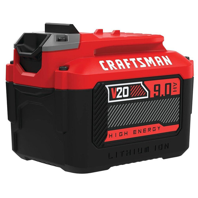 CRAFTSMAN V20 Lithium Ion Battery for Power Tools, 9 Ah, LED Charge Indicator (CMCB209)