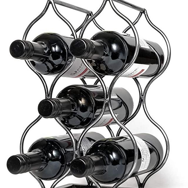 Will's Tabletop Wine Rack - Imperial Trellis (5 Bottle, Silver) – Freestanding countertop Wine Rack and Wine Bottle Storage, Perfect Wine Gifts and Accessories for Wine Lovers, no Assembly Required