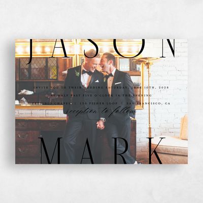 Black Wedding Invitation - Melina Photo