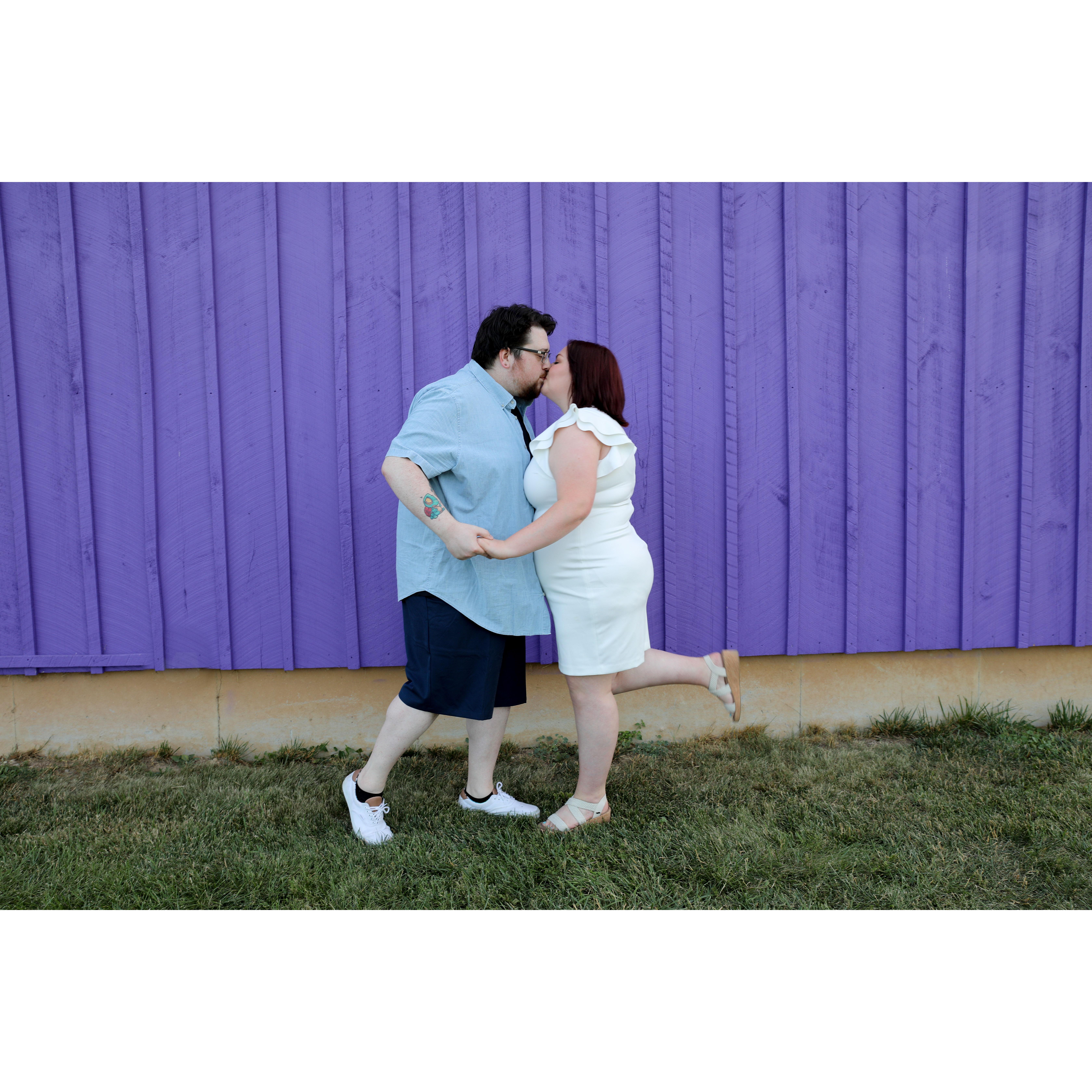 Engagement photoshoot at Sunset Ridge Lavender Farms. Photographer was Bloom Photography, LLC